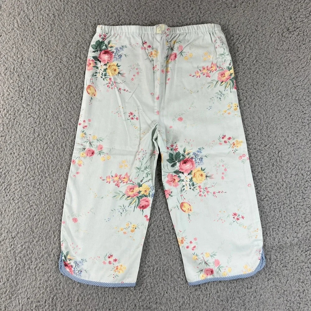 Ralph Lauren Pajama Set Girls Size 5‎ Mint Green Floral Avignon Sleeveless Pants